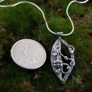 Silver Leaf Pendant by Nadin Novoa Jewelry