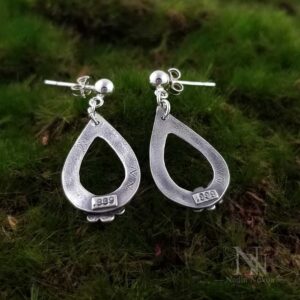 Back Teardrop Earrings, Fine Silver by Nadin Novoa