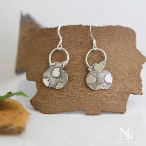 Silver Apple Earrings - Fall Jewelry - Nadin Novoa