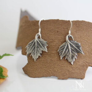 Silver Leaf Earrings by Nadin Novoa