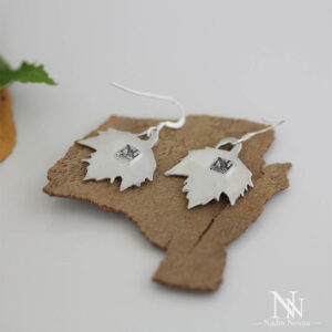 Silver Leaf Earrings Back