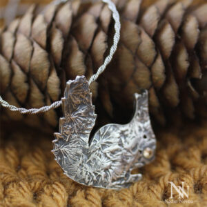 Handmade Fine Silver Squirrel Pendant