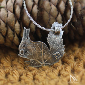 Fine Silver Leaf Squirrel Pendant by Nadin Novoa