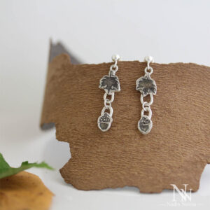 Acorn and Leaf Earrings Fall Jewelry by Nadin Novoa