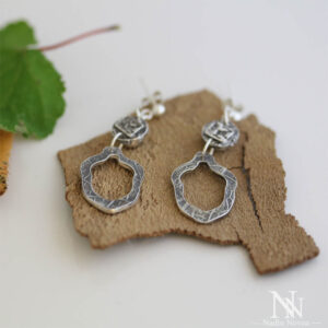 Silver Acorn Earrings Back