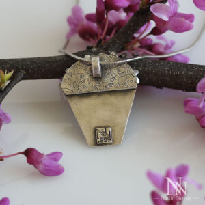 Flower Pot Pendant Back in Fine Silver