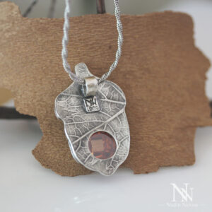 Silver Acorn Pendant for Fall Jewelry by Nadin Novoa