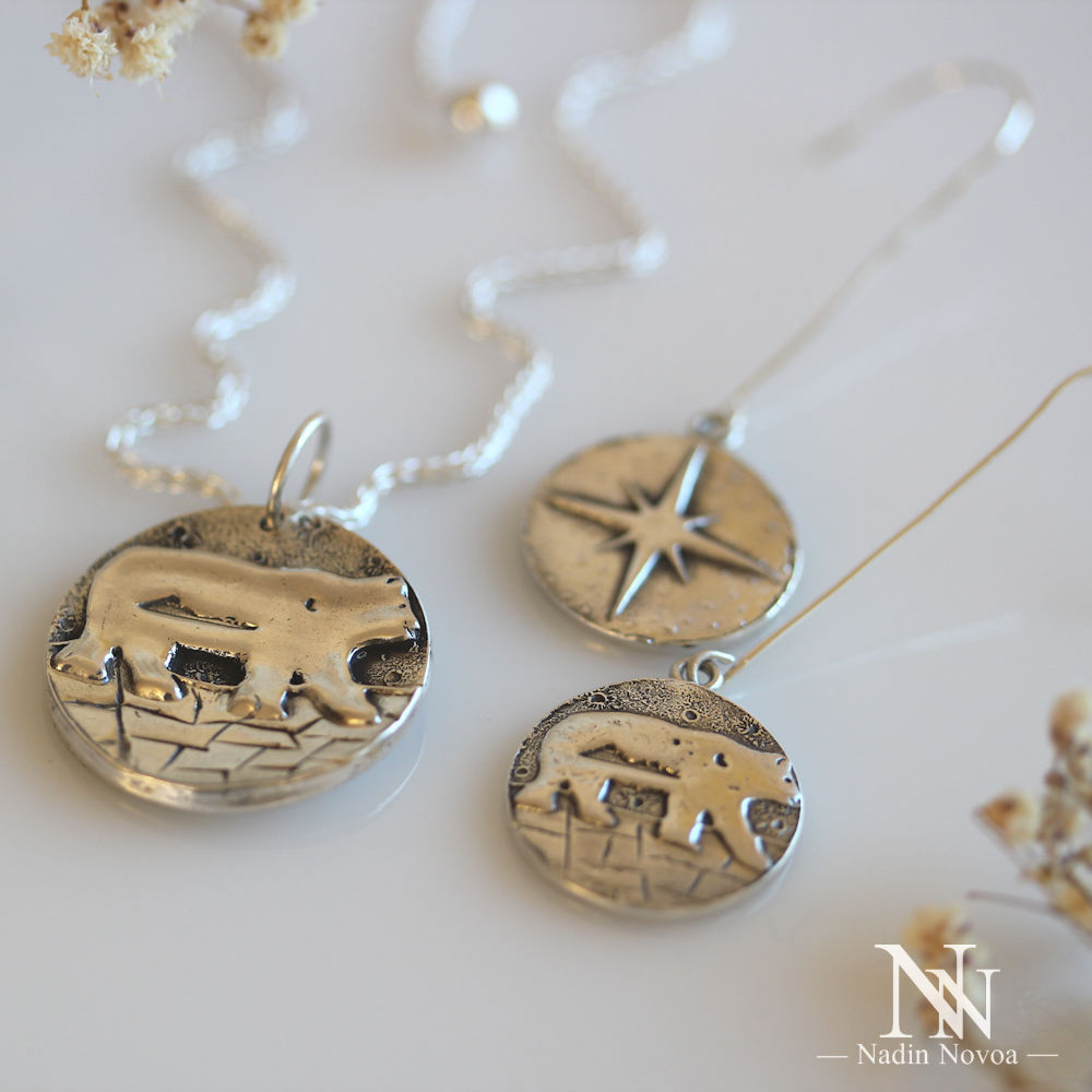 Polar Bear in the Arctic and North Star Pendant