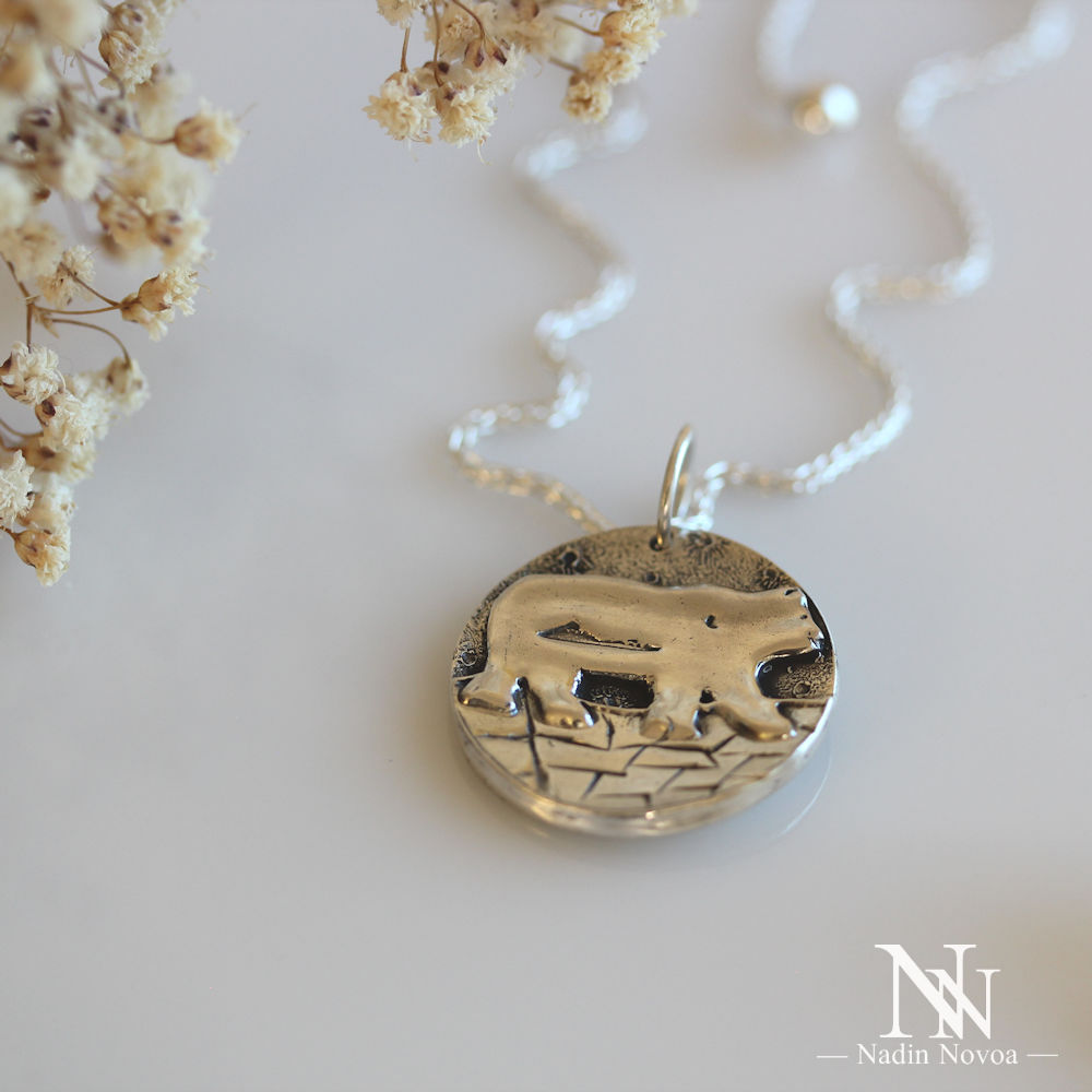 Silver Polar bear In the Arctic Pendant